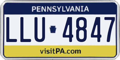 PA license plate LLU4847