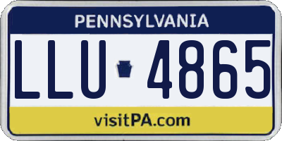 PA license plate LLU4865
