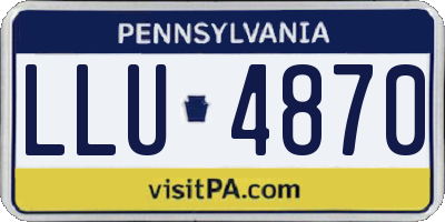 PA license plate LLU4870