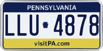 PA license plate LLU4878
