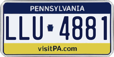 PA license plate LLU4881