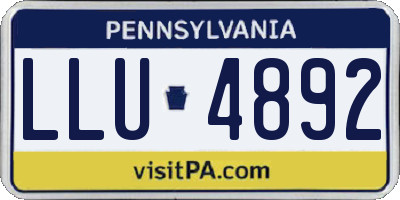 PA license plate LLU4892