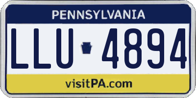 PA license plate LLU4894