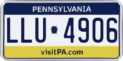 PA license plate LLU4906