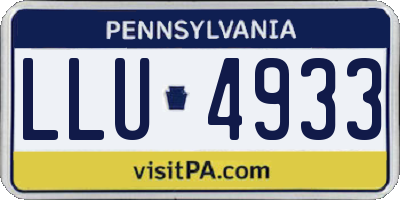 PA license plate LLU4933