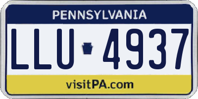 PA license plate LLU4937