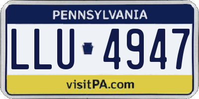 PA license plate LLU4947