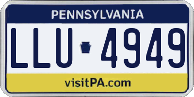 PA license plate LLU4949