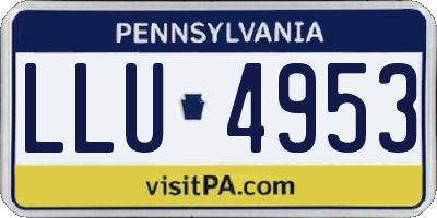 PA license plate LLU4953