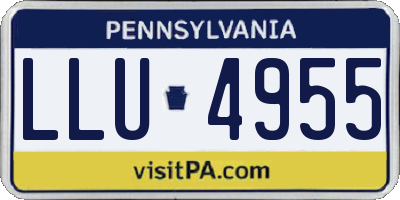 PA license plate LLU4955