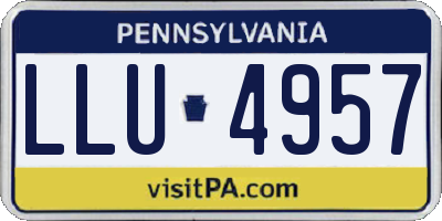 PA license plate LLU4957