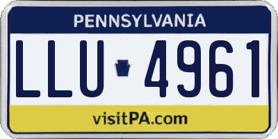 PA license plate LLU4961