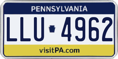 PA license plate LLU4962