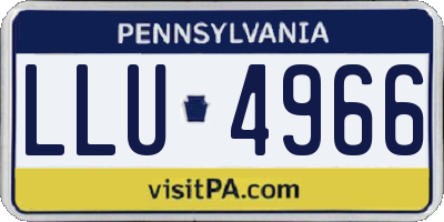 PA license plate LLU4966