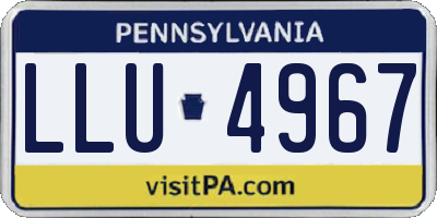 PA license plate LLU4967
