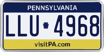PA license plate LLU4968