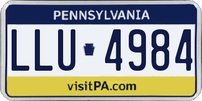 PA license plate LLU4984