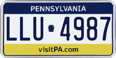 PA license plate LLU4987