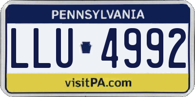 PA license plate LLU4992