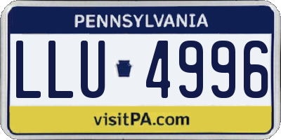 PA license plate LLU4996