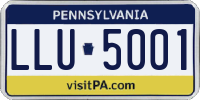 PA license plate LLU5001