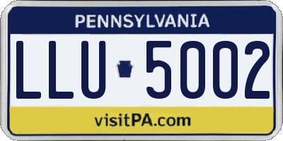 PA license plate LLU5002