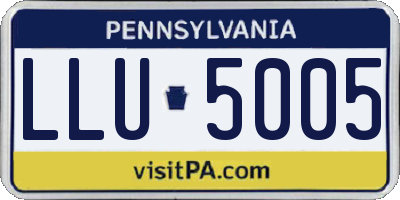 PA license plate LLU5005