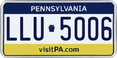 PA license plate LLU5006