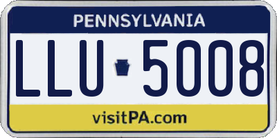 PA license plate LLU5008