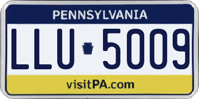 PA license plate LLU5009