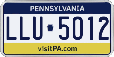 PA license plate LLU5012