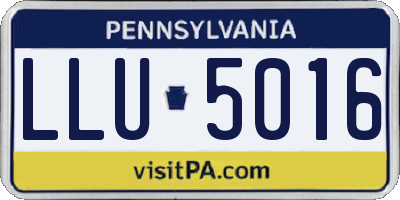 PA license plate LLU5016