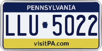 PA license plate LLU5022