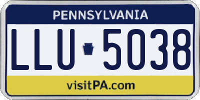 PA license plate LLU5038