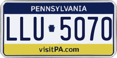 PA license plate LLU5070