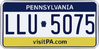 PA license plate LLU5075