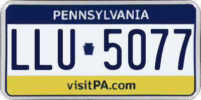 PA license plate LLU5077