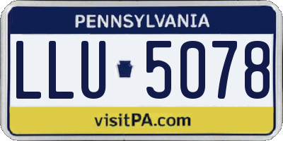 PA license plate LLU5078