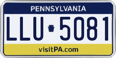 PA license plate LLU5081