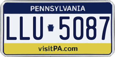 PA license plate LLU5087