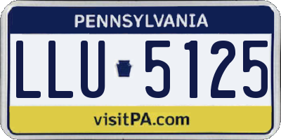 PA license plate LLU5125