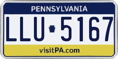 PA license plate LLU5167