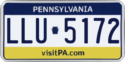 PA license plate LLU5172