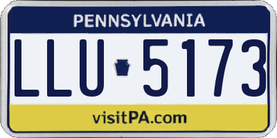 PA license plate LLU5173