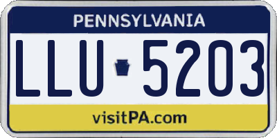 PA license plate LLU5203