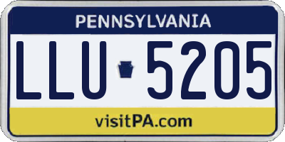 PA license plate LLU5205
