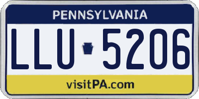 PA license plate LLU5206