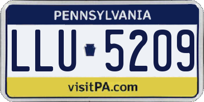 PA license plate LLU5209