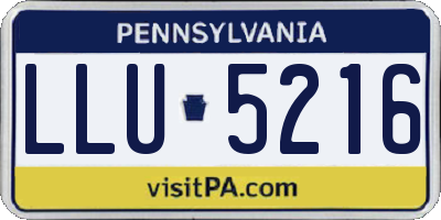 PA license plate LLU5216
