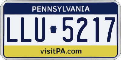 PA license plate LLU5217
